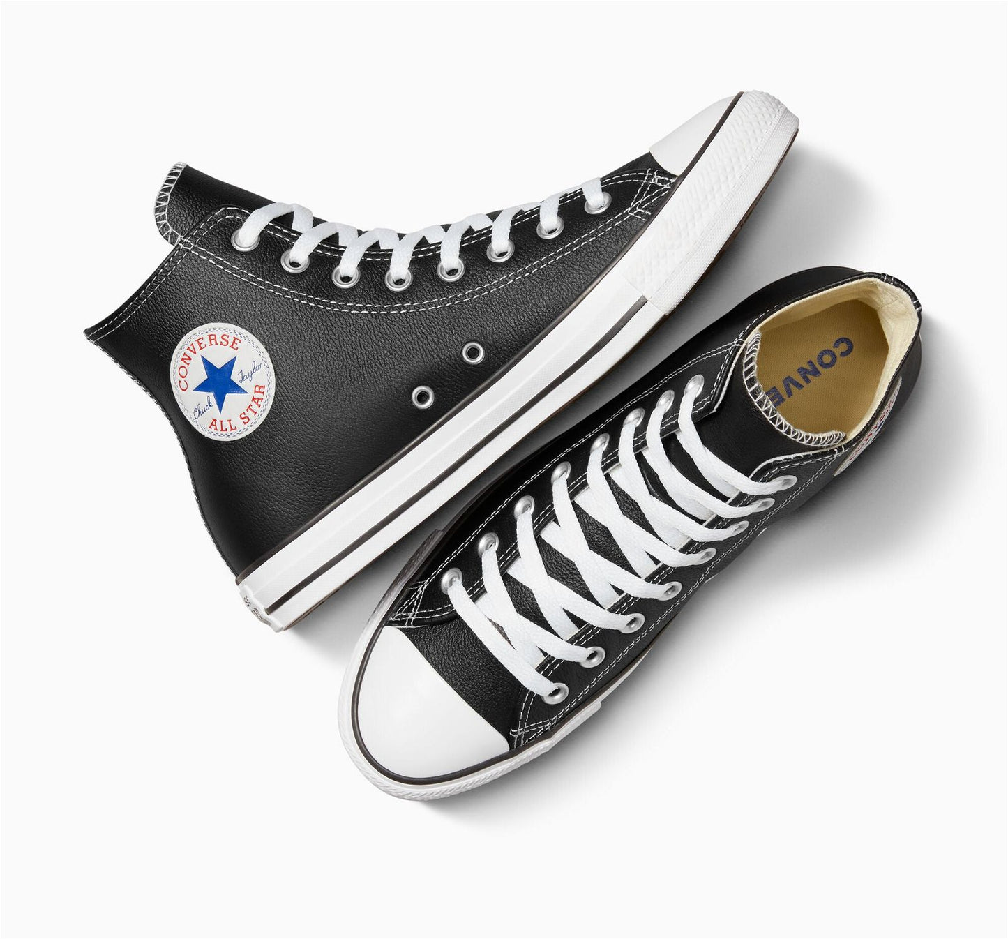 Converse All Star Leather Black/White (1:1 Batch) - blacksneaks