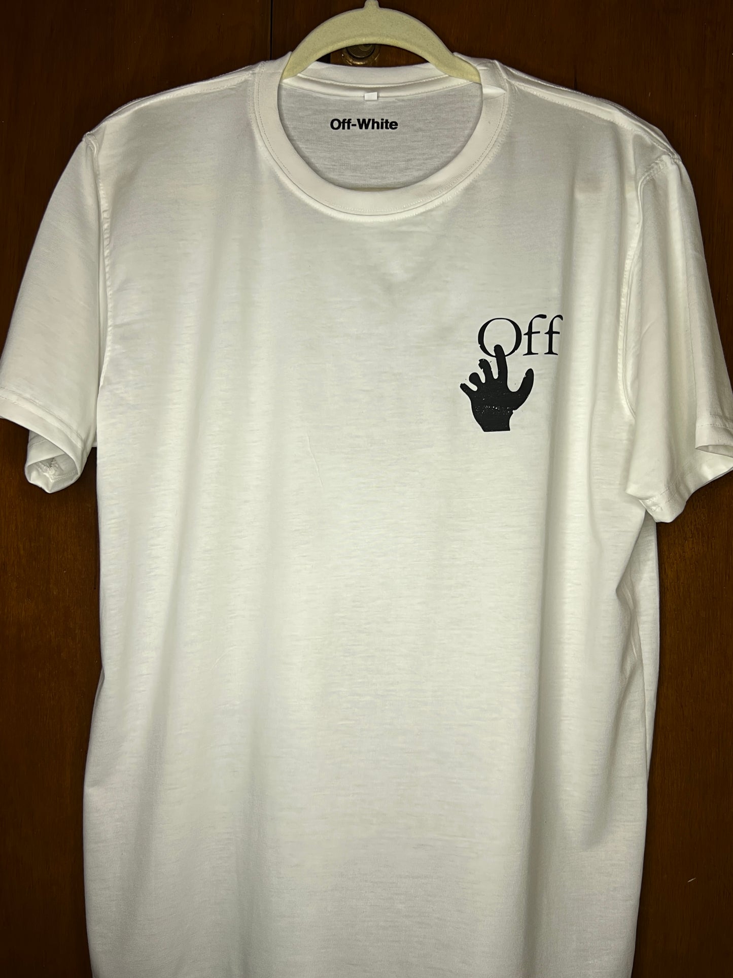 Off-White Blue Logo White T-Shirt(Over-Sized)